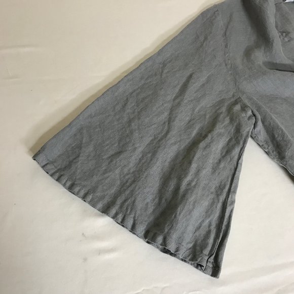 Bryn Walker 100% Linen Unstructured V Neck Wide Sleeve Lagenlook Maxi Dress Sz L - Picture 9 of 13